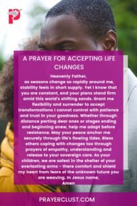 A Prayer for Accepting Life Changes