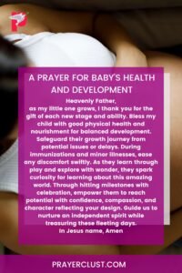 A Prayer for Baby's Health and Development