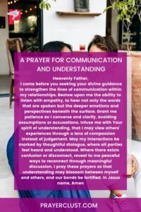 A Prayer for Communication and Understanding