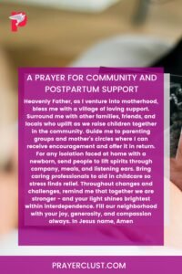 A Prayer for Community and Postpartum Support