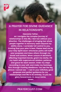 A Prayer for Divine Guidance in Relationships