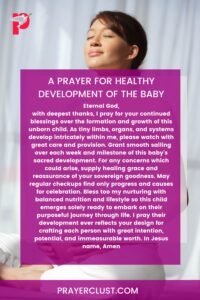 A Prayer for Healthy Development of the Baby
