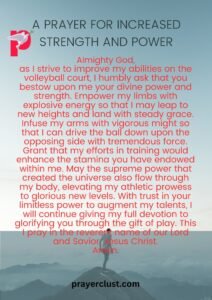 A Prayer for Increased Strength and Power