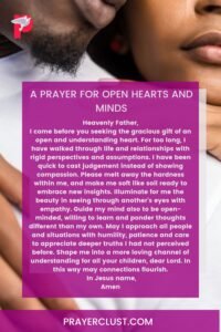 A Prayer for Open Hearts and Minds