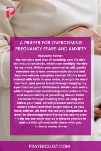 A Prayer for Overcoming Pregnancy Fears and Anxiety