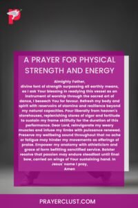 A Prayer for Physical Strength and Energy