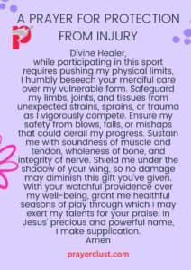 A Prayer for Protection from Injury