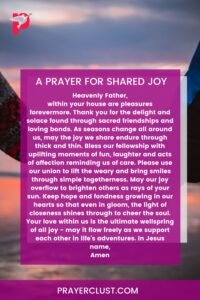 A Prayer for Shared Joy