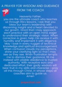A Prayer for Wisdom and Guidance from the Coach