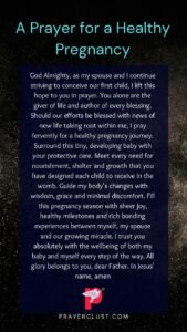 A Prayer for a Healthy Pregnancy