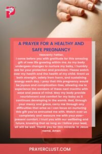 A Prayer for a healthy and safe pregnancy