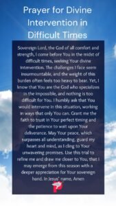 Prayer for Divine Intervention in Difficult Times