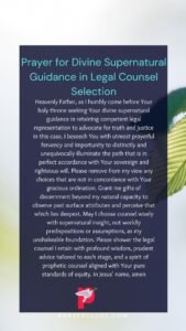 Prayer for Divine Supernatural Guidance in Legal Counsel Selection