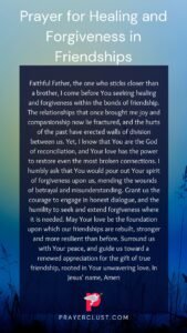Prayer for Healing and Forgiveness in Friendships