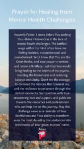 Prayer for Healing from Mental Health Challenges