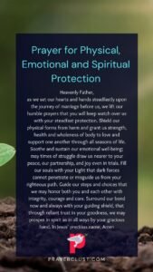 Prayer for Physical, Emotional and Spiritual Protection