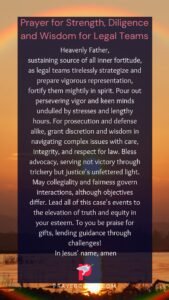 Prayer for Strength, Diligence and Wisdom for Legal Teams