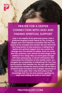 Prayer for a deeper connection with God and finding spiritual support