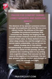 Prayer for comfort during lonely moments and sleepless nights