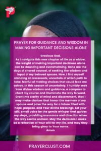 Prayer for guidance and wisdom in making important decisions alone