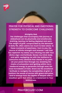 Prayer for physical and emotional strength to overcome challenges