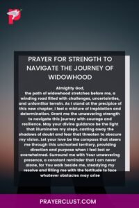 Prayer for strength to navigate the journey of widowhood