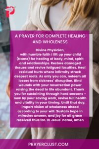 A Prayer for Complete Healing and Wholeness
