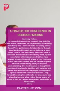 A Prayer for Confidence in Decision-Making