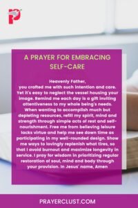 A Prayer for Embracing Self-Care