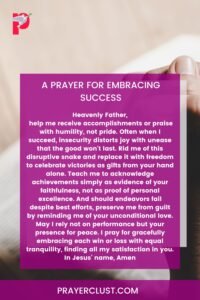 A Prayer for Embracing Success