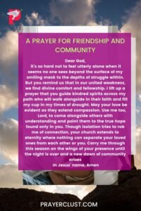 A Prayer for Friendship and Community