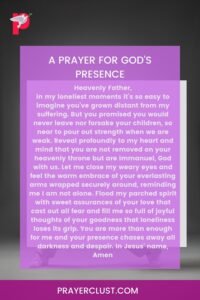 A Prayer for God's Presence when Lonely
