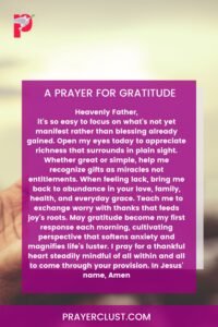 A Prayer for Gratitude