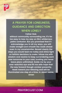 A Prayer for Loneliness, Guidance and Direction