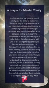 A Prayer for Mental Clarity