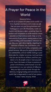 A Prayer for Peace in the World