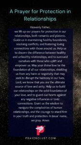 A Prayer for Protection in Relationships