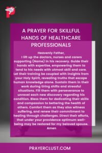 A Prayer for Skillful Hands of Healthcare Professionals