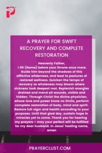 A Prayer for Swift Recovery and Complete Restoration