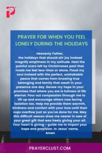 Prayer for When You Feel Lonely during the Holidays