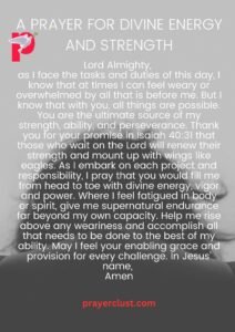 A Prayer for Divine Energy and Strength