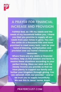 A Prayer for Financial Increase and Provision