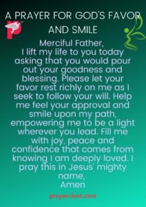 A Prayer for God's Favor and Smile