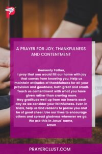 A Prayer for Joy, Thankfulness and Contentment