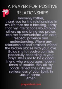 A Prayer for Positive Relationships