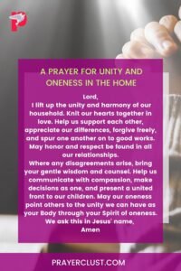 A Prayer for Unity and Oneness in the Home