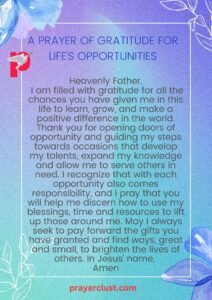A Prayer of Gratitude for Life's Opportunities