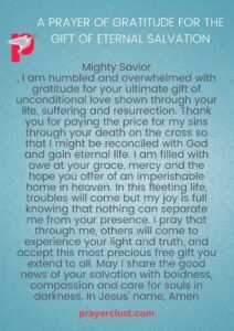 A Prayer of Gratitude for the Gift of Eternal Salvation