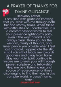 A Prayer of Thanks for Divine Guidance
