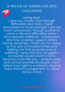 A Prayer of Thanks for Life's Challenges